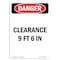 Signmission Safety Sign, OSHA Danger, 5" Height, Clearance 9 Ft 6 In, Portrait OS-DS-D-35-V-2469 - alternate 1